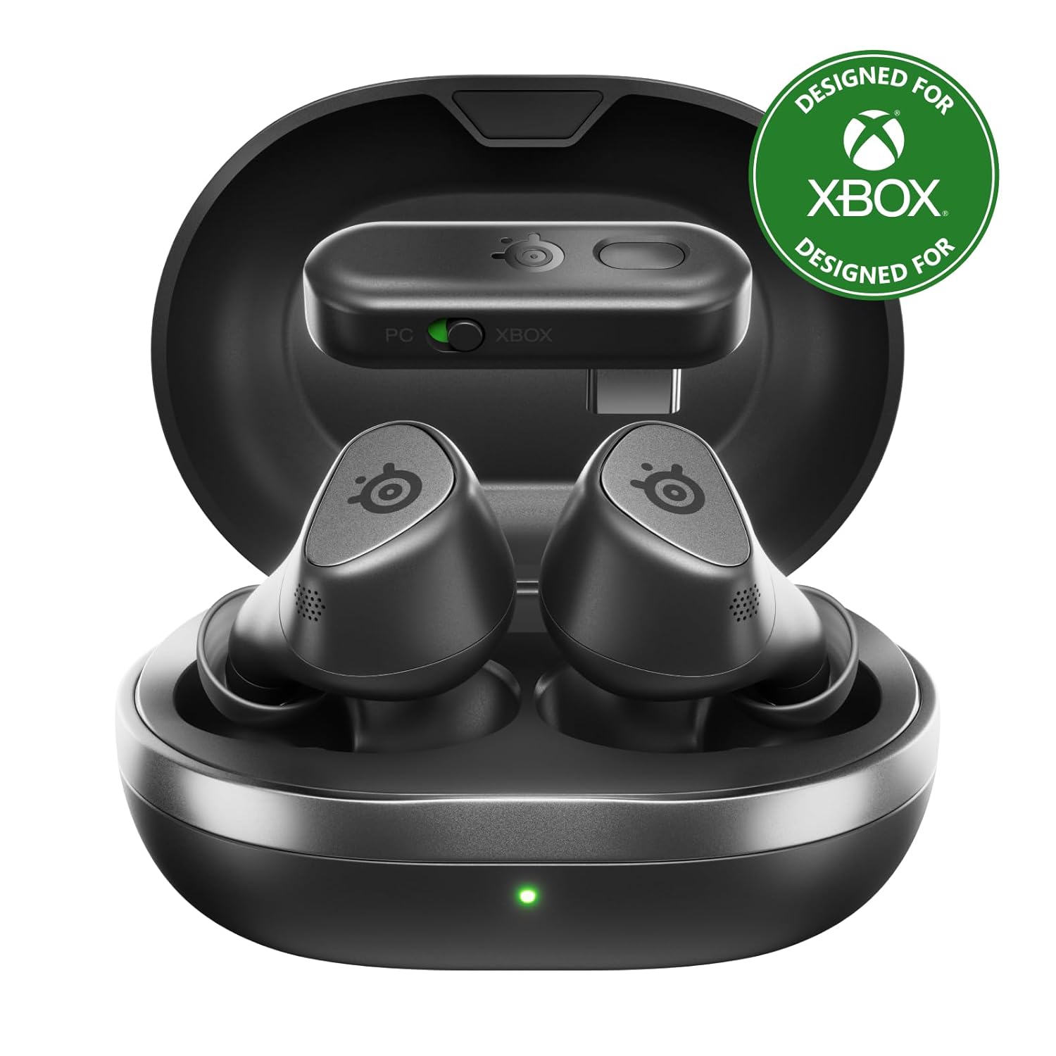 Arctis GameBuds for Xbox/PC/PS5/Switch/Mobile — Quick-Switch 2.4GHz + Bluetooth 5.3 — Active Noise Cancelling — Mobile App w/Sound Presets — Water Resistant IP55 — 40H Battery with Qi Charging Case-0