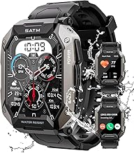 Military Smart Watches for Men IP68 Waterproof for Swimming, with Answer/Make Calls, 80 Days Extra-Long Battery Outdoor Tactical Smart Fitness Watch, Blood Pressure/Heart Rate Smartwatch for Android