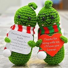 Handmade Emotional Support Positive Pickle Car Dashboard Decorations, Best Friend Coworker Birthday Gifts for Women (2 Doll)