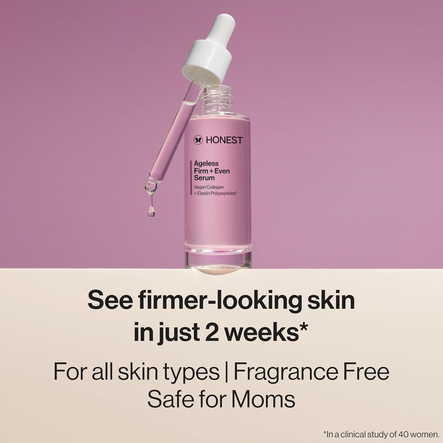 Honest Beauty Ageless Firm and Even Serum | Powered by Vegan Collagen and Elastin Polypeptides | Firmer-Looking Skin and Even Tone | Fragrance Free, EWG Verified, Vegan, Cruelty-Free | 1 fl oz-1