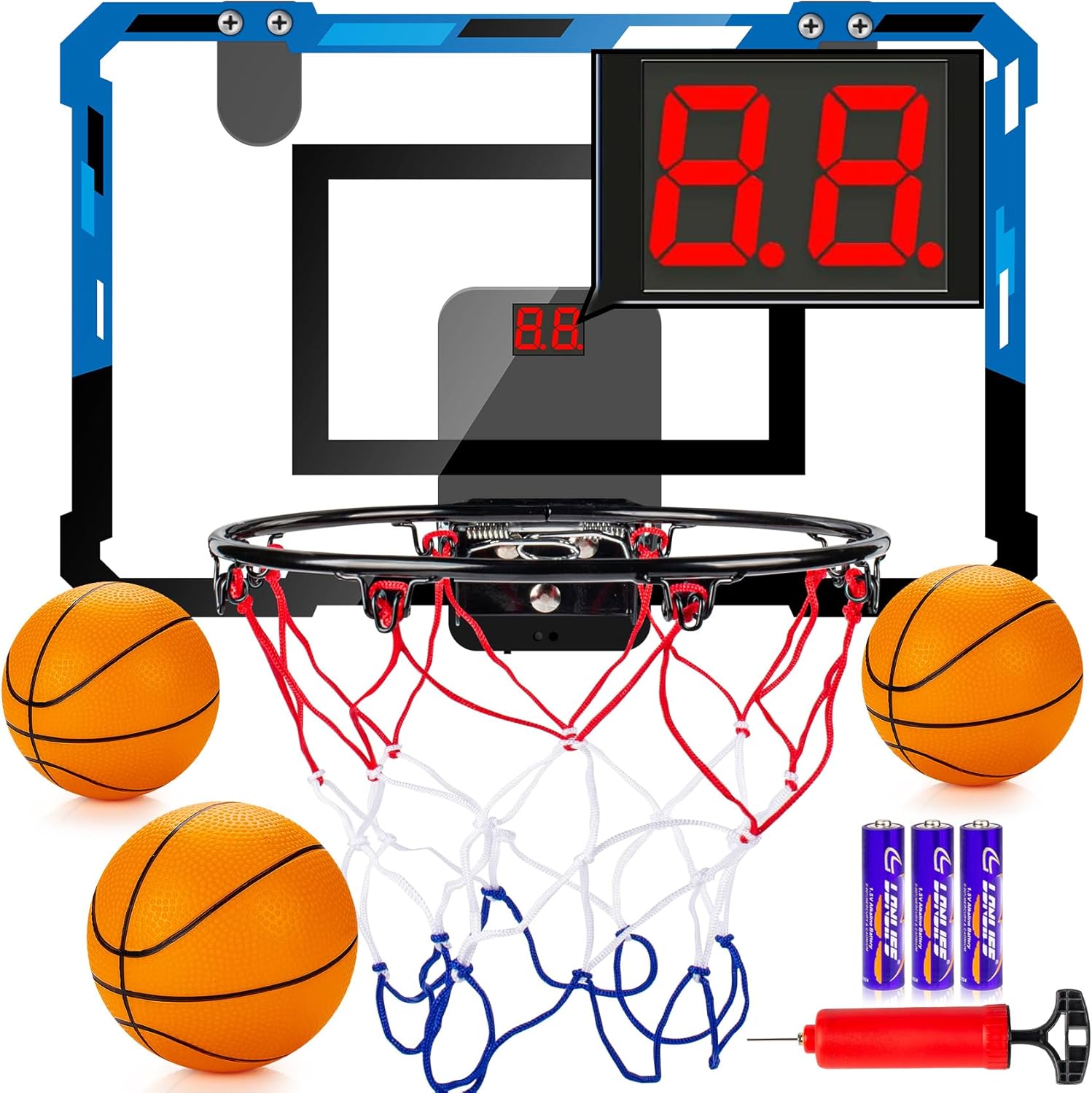 Door Basketball Hoop for Kids and Adults, 1 Pack（Blue）-0