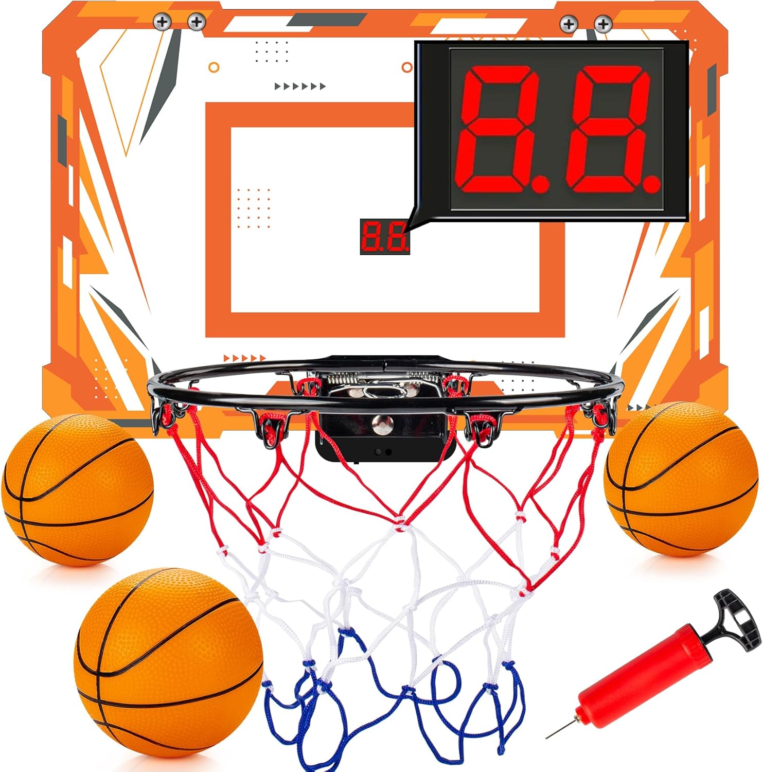 Door Basketball Hoop for Kids and Adults, 1 Pack（Orange）-0