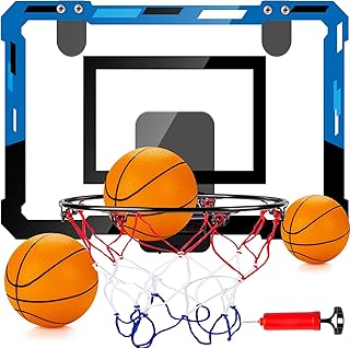 Door Basketball Hoop for Kids and Adults Without Scorer, 1 Pack（Blue）