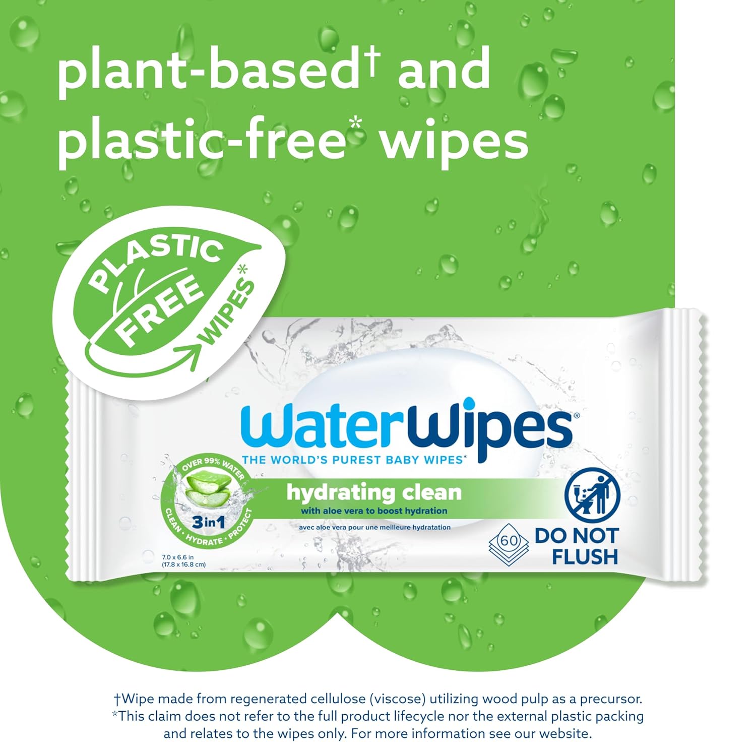 WaterWipes Hydrating Clean Baby Wipes, 99% Water-Based Formula with Aloe Vera to Hydrate & Clean Skin, Unscented & Hypoallergenic, 360 Count (6 Packs)-4