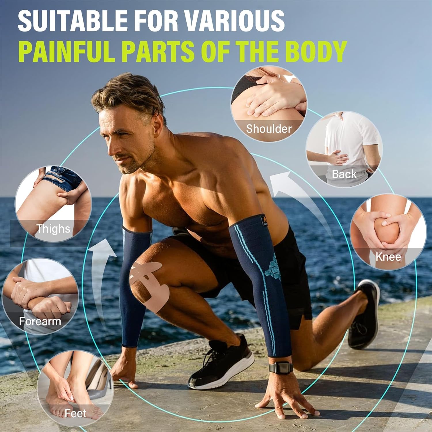 Kinesiology Tape, Waterproof & Breathable Kinesiology Tape for Knee Support, Athlete-Level Protection, Enhanced Support & Recovery, 10Pcs-3