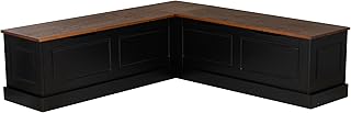 Linon Harris Black and Walnut Backless Kitchen Dining Nook with Hidden Storage Bench Space