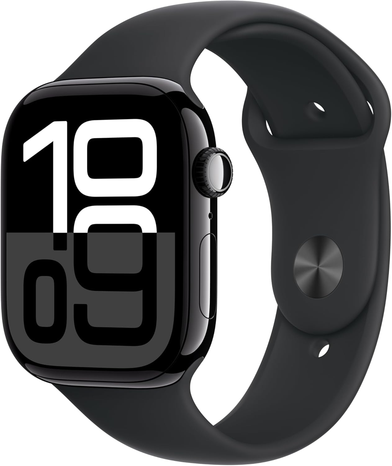 Apple Watch Series 10 [GPS 46mm case] Smartwatch with Jet Black Aluminium Case with Black Sport Band - M/L. Fitness Tracker, ECG App, Always-On Retina Display, Water Resistant-0