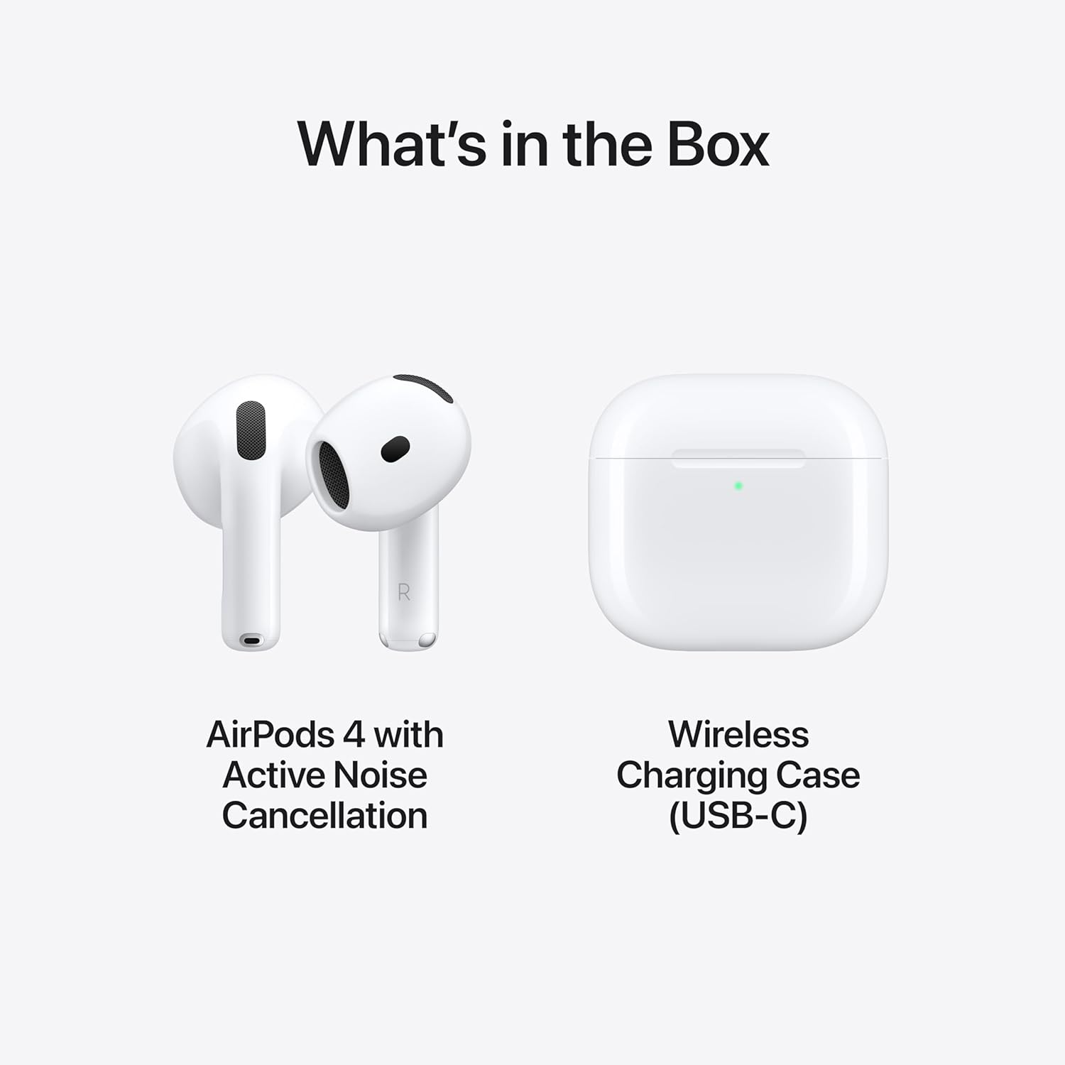 Apple AirPods 4 Wireless Earbuds, Bluetooth Headphones, with Active Noise Cancellation, Adaptive Audio, Transparency Mode, Personalized Spatial Audio, USB-C Charging Case, Wireless Charging, H2 Chip-5