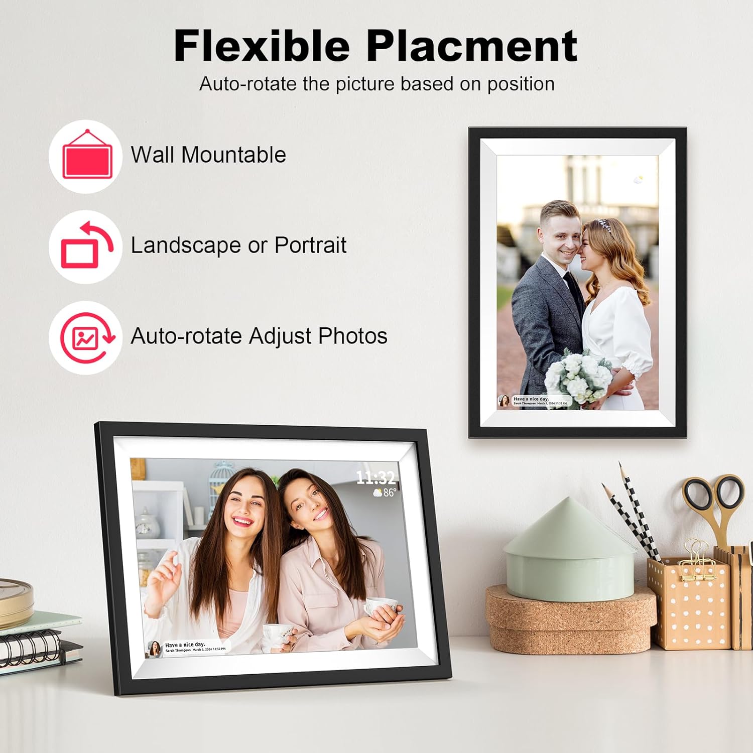 Frameo 10.1 Inch WiFi Digital Picture Frame,64GB Large Memory,1280x800 HD IPS Touch Screen,Electronic Photo Frame, Auto-Rotate,Share Photos or Videos Instantly via Frameo App from Anywhere-6