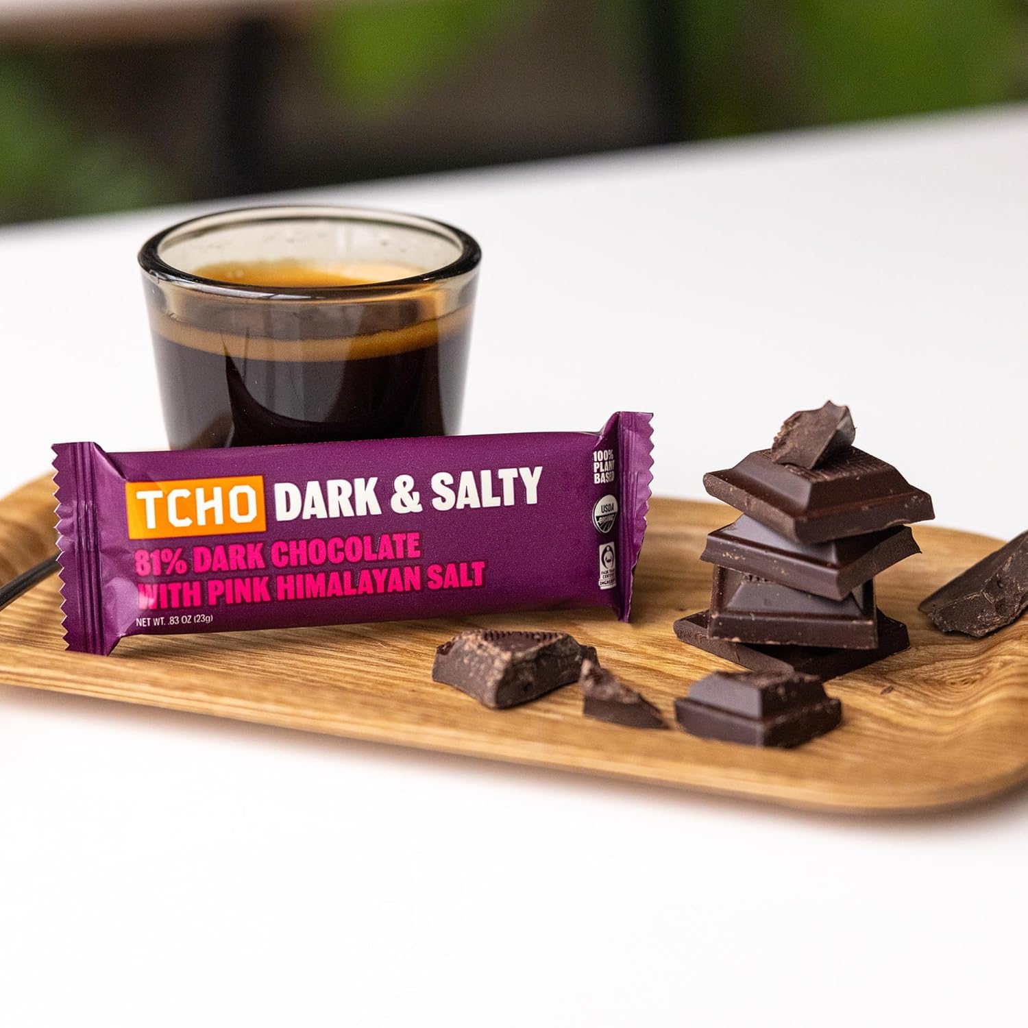 TCHO Dark & Salty Chocolate Bars - Organic 81% Dark Chocolate with Pink Himalayan Salt - Individually Wrapped 100% Plant-Based Pure Cacao Bars for Guilt-Free Indulgence (18-Pack)-5