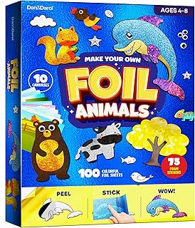 Foil Art Kit for Kids - Arts and Crafts for Kids Ages 4-8, 4-6, 5-7, 5-8, 6-8 - 5 Year Old Girl Gifts - Fun Kit Projects Activities - Craft Girls Birthday Gift - Kids Crafts Ages 4 5 6 7 8 Years