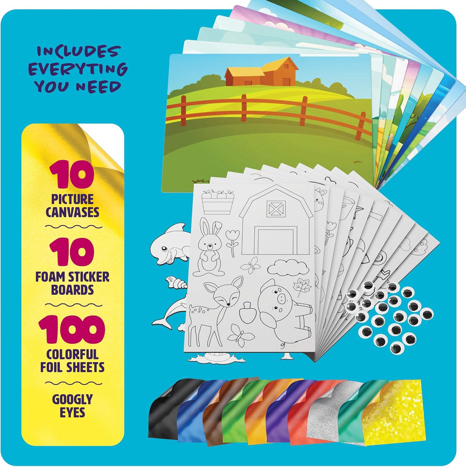 Foil Art Kit for Kids - Arts and Crafts for Kids Ages 4-8, 4-6, 5-7, 5-8, 6-8 - 5 Year Old Girl Gifts - Fun Kit Projects Activities - Craft Girls Birthday Gift - Kids Crafts Ages 4 5 6 7 8 Years-1