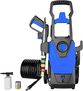 Electric Pressure Washer 4500 PSI 2.8 GPM Power Washer with 35FT Power Cord, 20FT Hose, 4 Quick Connect Nozzles, Foam Cannon, Hight Pressure Washer for Cars, Garden, Garage, Patios, Blue