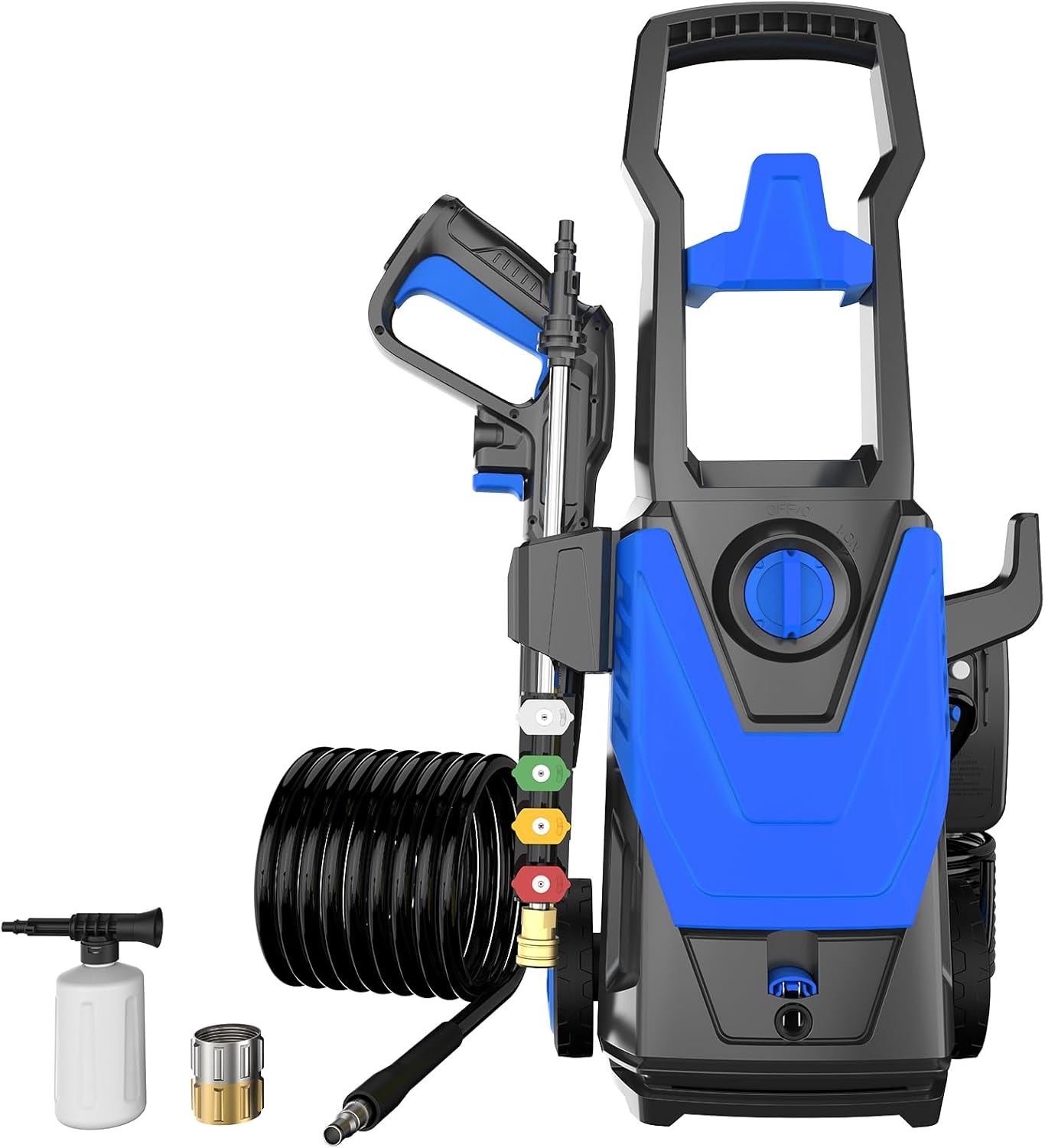 Electric Pressure Washer 4500 PSI 2.8 GPM Power Washer with 35FT Power Cord, 20FT Hose, 4 Quick Connect Nozzles, Foam Cannon, Hight Pressure Washer for Cars, Garden, Garage, Patios, Blue-0