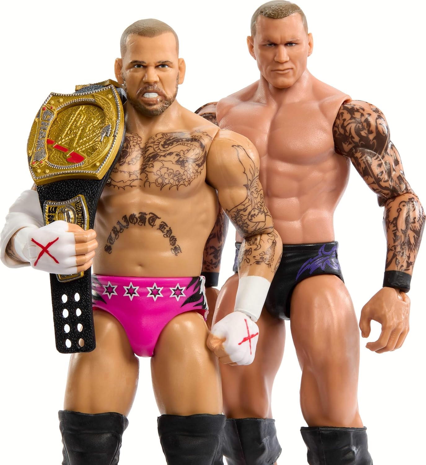 Mattel WWE Main Event Championship Showdown 2-Pack Action Figures & Accessory, Series #19 CM Punk vs Randy Orton Collectible Set-2