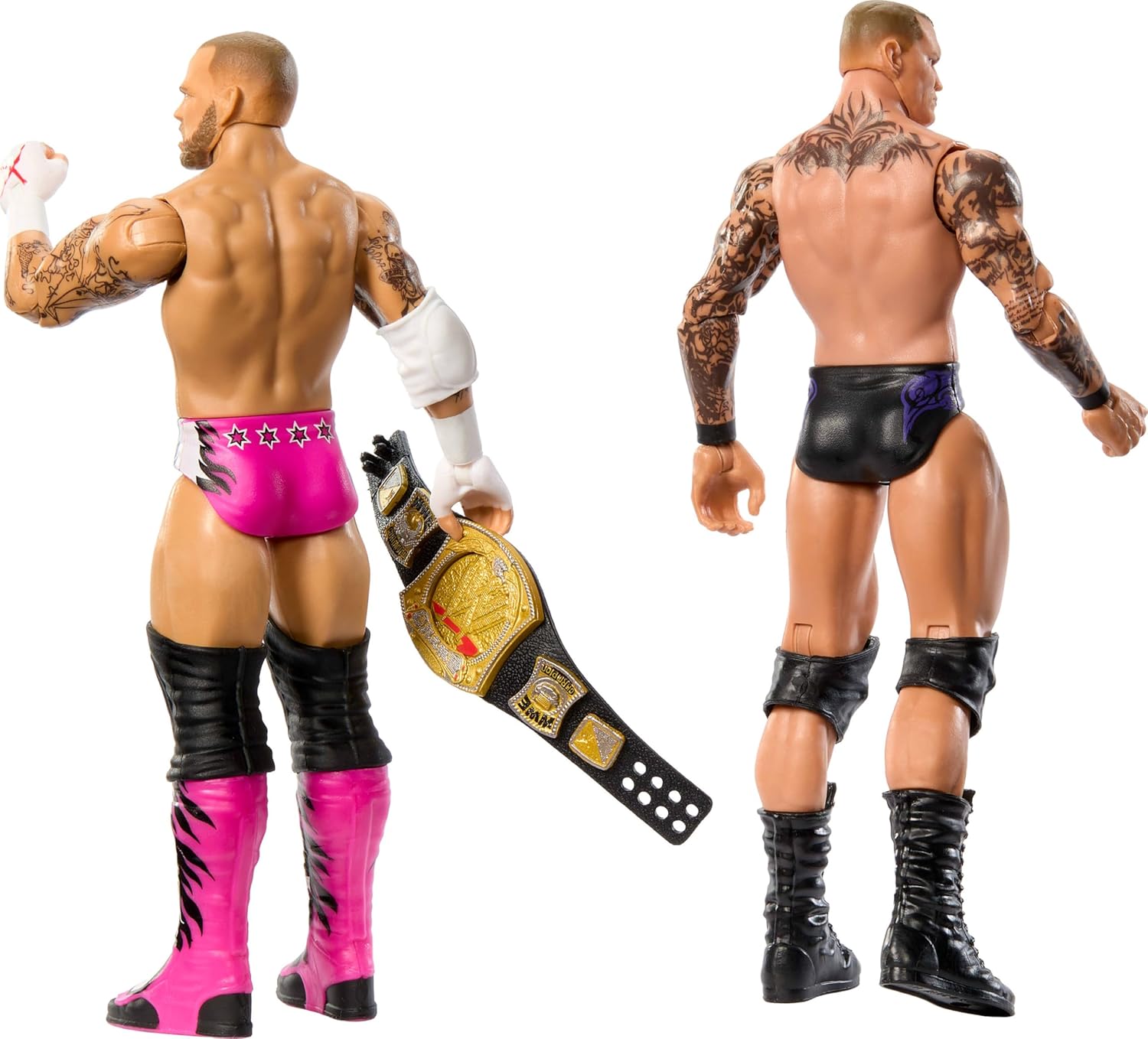 Mattel WWE Main Event Championship Showdown 2-Pack Action Figures & Accessory, Series #19 CM Punk vs Randy Orton Collectible Set-4