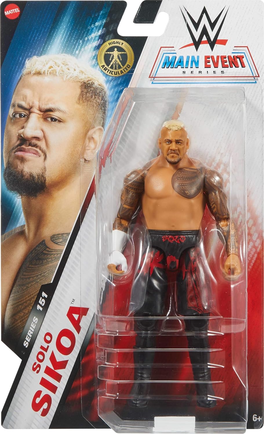 Mattel WWE Solo Sikoa Action Figure, Main Event Series #151 6-inch Collectible with 10 Articulation Points & Life-Like Look-1