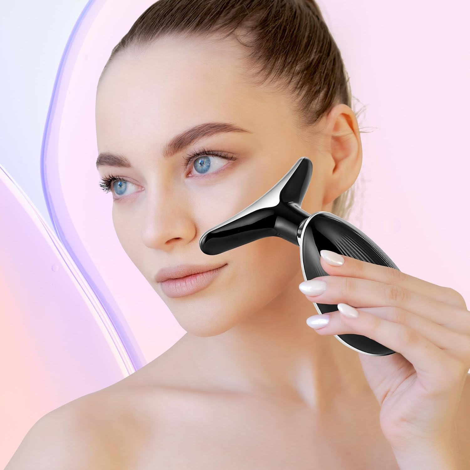 Red-Light-Therapy-for-Face and Neck with 7 Color, Facial Massager for Face and Neck, Face 𝖲 culpting Wand (Black)-7