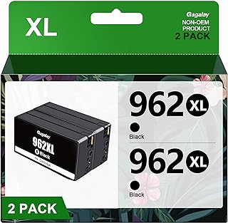 Black 962xl Ink for HP 962 Ink Cartridges Replacement for HP Ink 962 Work for HP 9010 Ink Cartridges 9020 9015 9018 Printers, 2 Pack