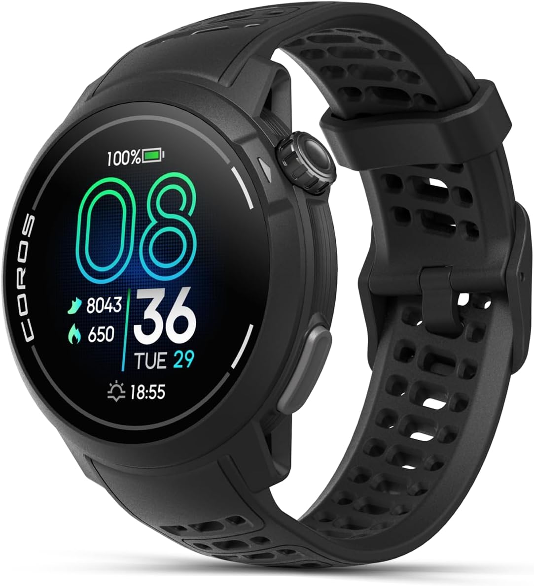 COROS PACE Pro GPS Sport Watch, 1.3-inch AMOLED Touchscreen, Fastest in Class Processor, 20 Days Battery Life, Navigation with Global Offline Maps, Sleep Tracking, Running, Cycling, Swimming- Black-0