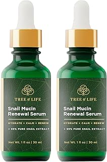 Tree of Life Beauty Hydrating Facial Serum - Advanced Snail Mucin 99% Pure Extract - Moisturizer for Hydration and Regeneration, Reduces Fine Lines - Gentle on Sensitive Skin - 2 Pack, 1 Fl Oz Each