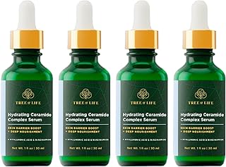 Tree of Life Beauty Hydrating Facial Serum - Ceramide Serum for Skin Barrier Boost - Nourishment and Hydration Support - (4 Pack, 1 Fl Oz Each)