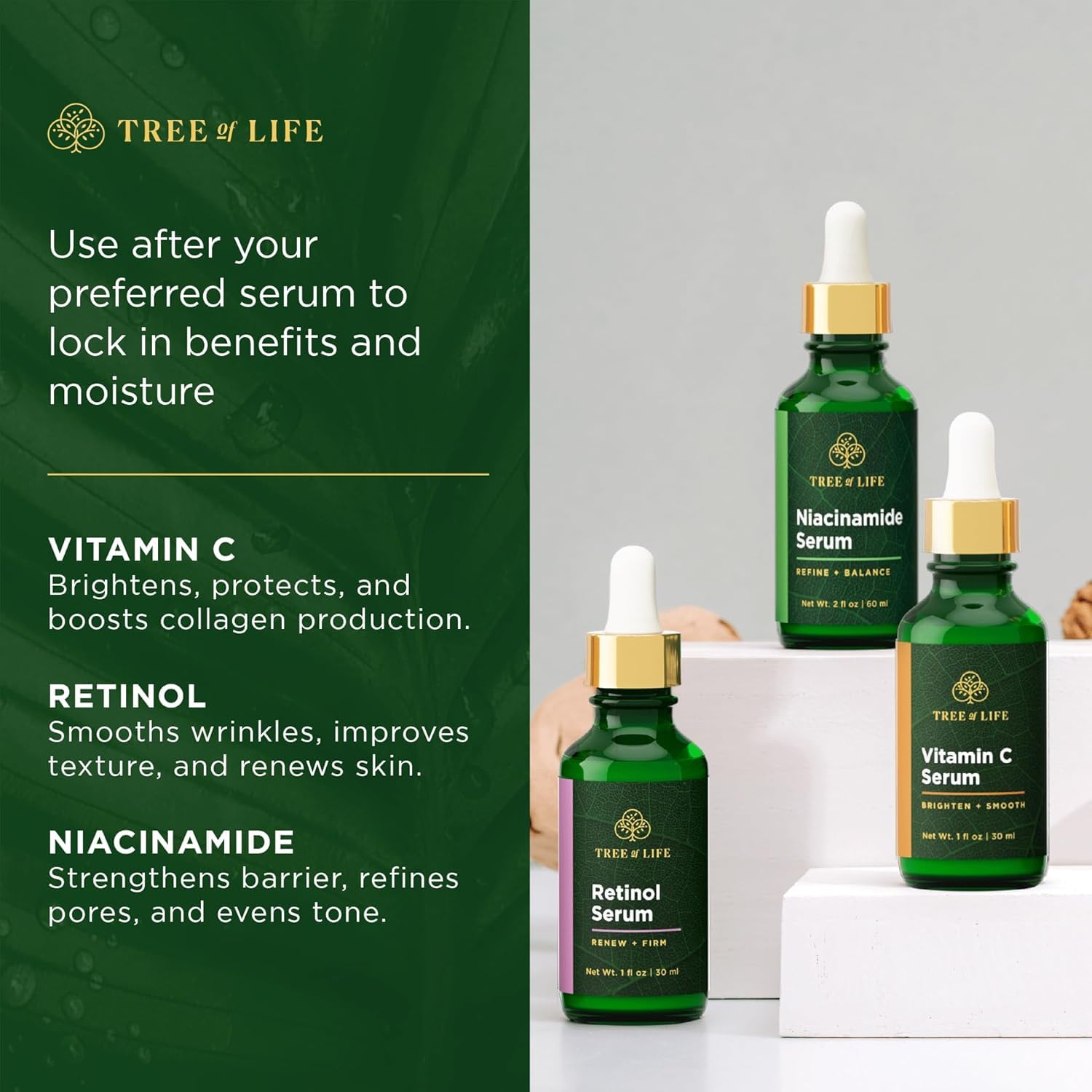 Tree of Life Beauty Hydrating Facial Serum - Ceramide Serum for Skin Barrier Boost - Nourishment and Hydration Support - (4 Pack, 1 Fl Oz Each)-4